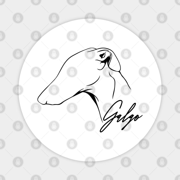 Proud Galgo profile dog lover sighthound gift Magnet by wilsigns